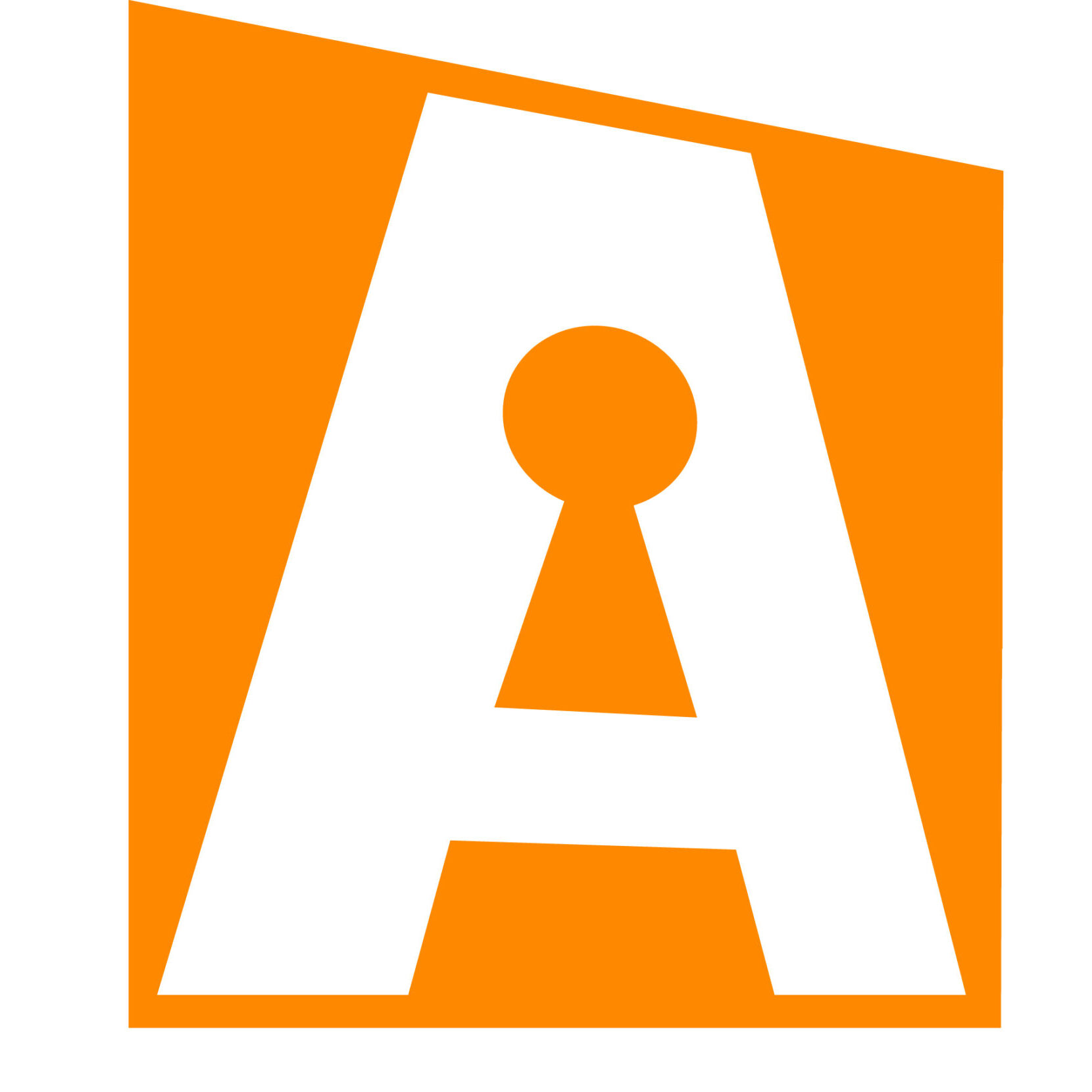 Alloy Storage logo — orange “A” with keyhole.