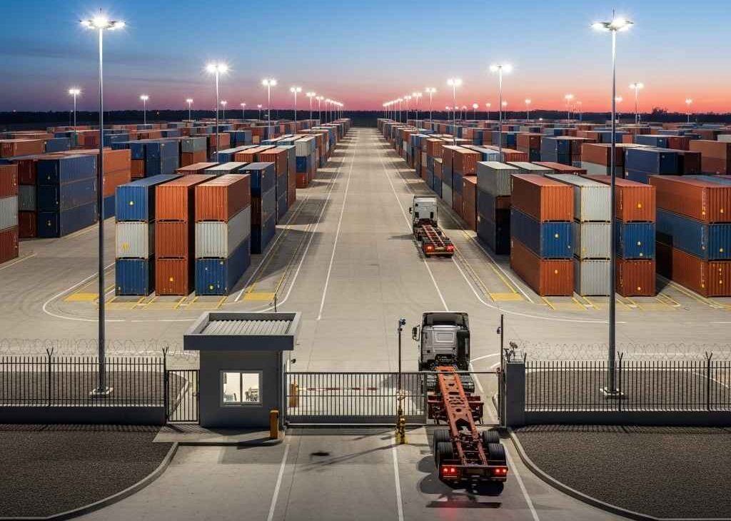 Secure container storage units in Saint John with gated access and surveillance