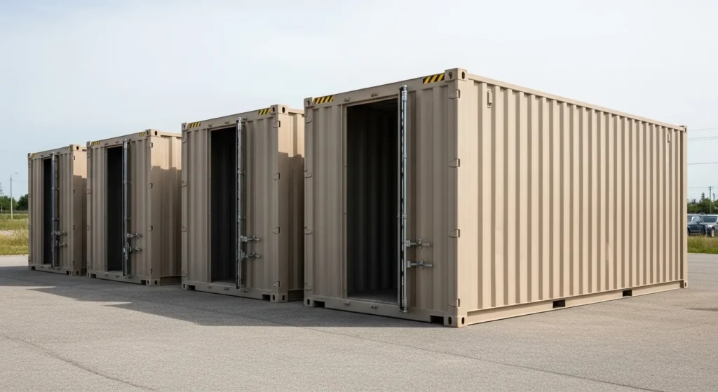 Modern container storage units offering secure and flexible solutions.